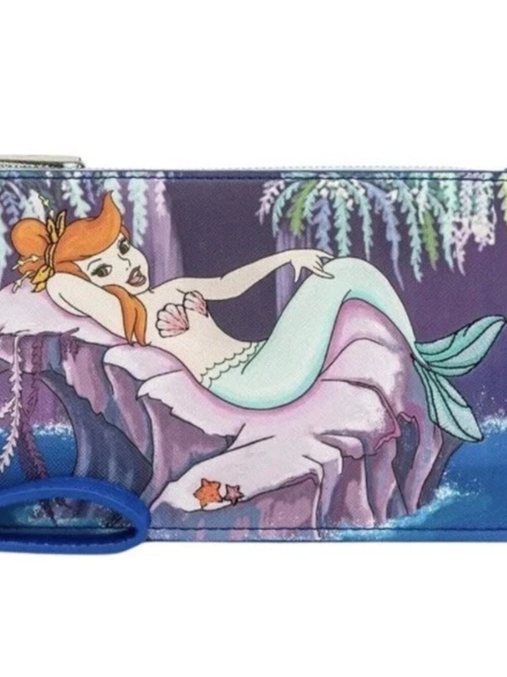 Loungefly Disney Peter Pan Mermaids Wallet Wristlet Snap Zip New